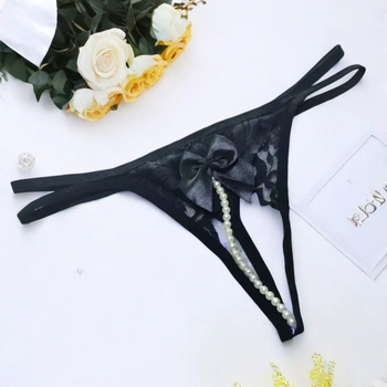 Permatomos nėrinių atviros ilgos G-string juostelės be lankelio seksualios karoliukų pagundos apatiniai, madingi moterims, japoniško stiliaus