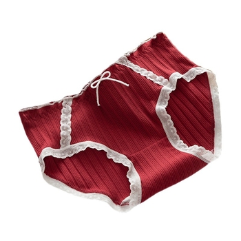 Sweet Lolita suurpunane aluspesu naistele, armsad ja magusad tüdrukute aluspüksid, puhtast puuvillast siseõmbluse keskvööni naiste aluspesu