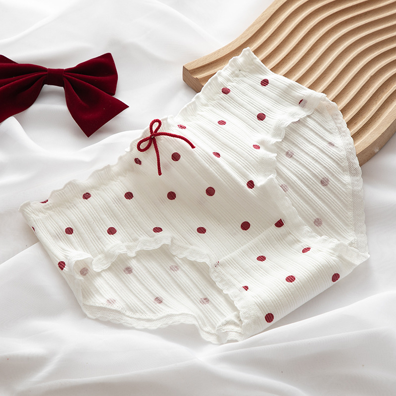 Sweet Lolita suurpunane aluspesu naistele, armsad ja magusad tüdrukute aluspüksid, puhtast puuvillast siseõmbluse keskvööni naiste aluspesu