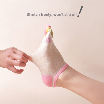Tiesioginės gamyklinės tarpvalstybinės užsienio prekybos penkių pirštų moteriškos medvilninės vasarinės nematomos trumpos vamzdelio formos kojinės su japoniškomis Mori pirštų kojinėmis