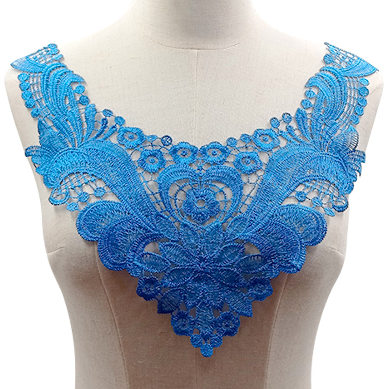 Yiwu vees lahustuv pitskrae polüesterpitsist korsaažitükid õõnsad võltskraed isetegemise rõivaaksessuaarid krae pits