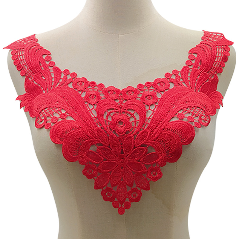 Yiwu vees lahustuv pitskrae polüesterpitsist korsaažitükid õõnsad võltskraed isetegemise rõivaaksessuaarid krae pits