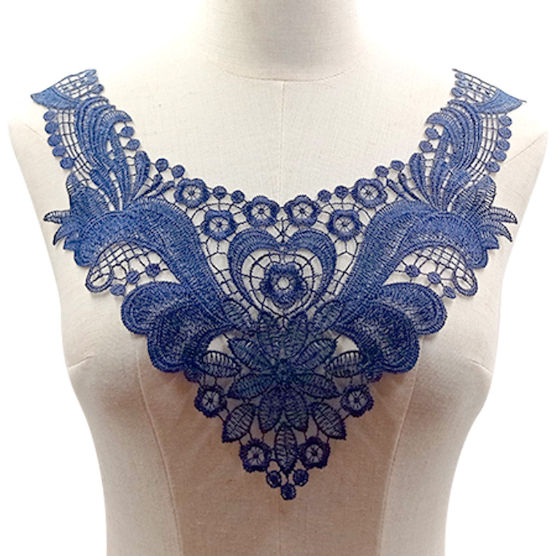 Yiwu vees lahustuv pitskrae polüesterpitsist korsaažitükid õõnsad võltskraed isetegemise rõivaaksessuaarid krae pits