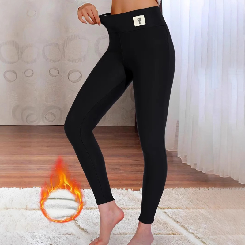 AliExpress Xiyin Explosions ženske uske hlače visokog struka s izvezenim mačkama i flis podstavom, za jesen i zimu, bazne hlače za trčanje i jahanje