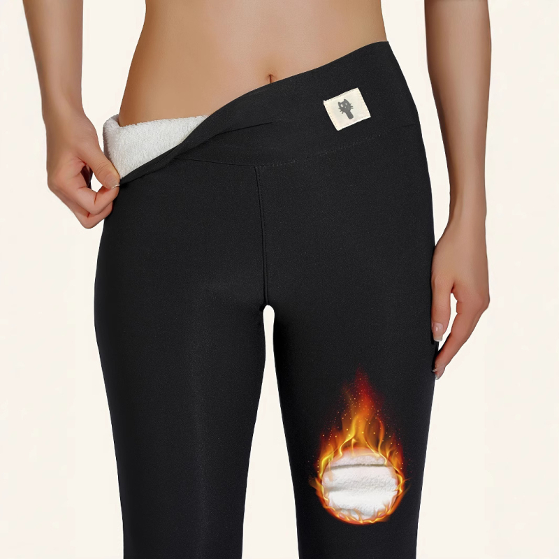 AliExpress Xiyin Explosions ženske uske hlače visokog struka s izvezenim mačkama i flis podstavom, za jesen i zimu, bazne hlače za trčanje i jahanje