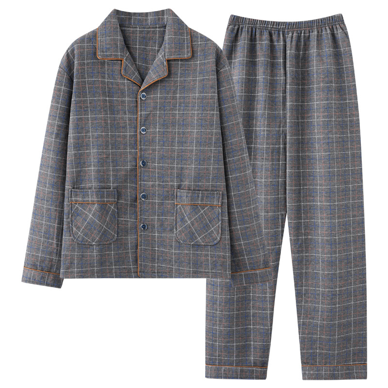 Cezhraničný veľkoobchodný predaj pánskych pyžam, jarných a jesenných, hrubých bavlnených, s dlhým rukávom, jesenných a zimných, tenkých, zimných, vzdušných, bavlnených, domácich odevov