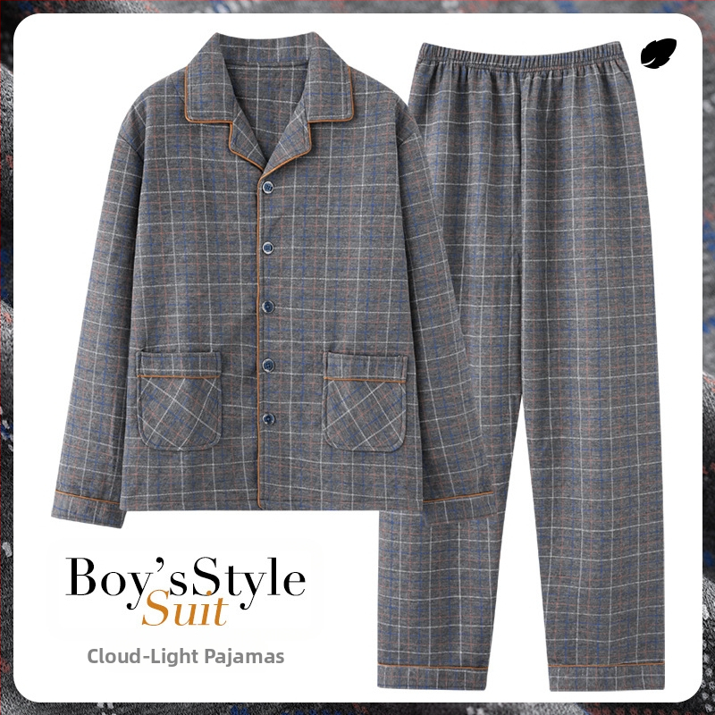 Cezhraničný veľkoobchodný predaj pánskych pyžam, jarných a jesenných, hrubých bavlnených, s dlhým rukávom, jesenných a zimných, tenkých, zimných, vzdušných, bavlnených, domácich odevov