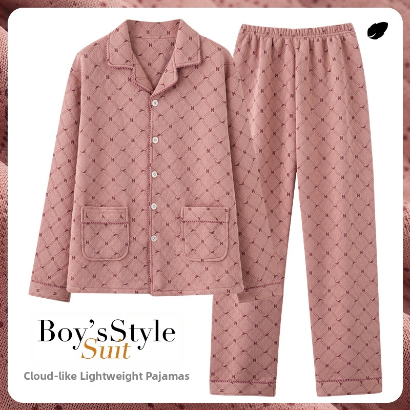 Cezhraničný veľkoobchodný predaj pánskych pyžam, jarných a jesenných, hrubých bavlnených, s dlhým rukávom, jesenných a zimných, tenkých, zimných, vzdušných, bavlnených, domácich odevov