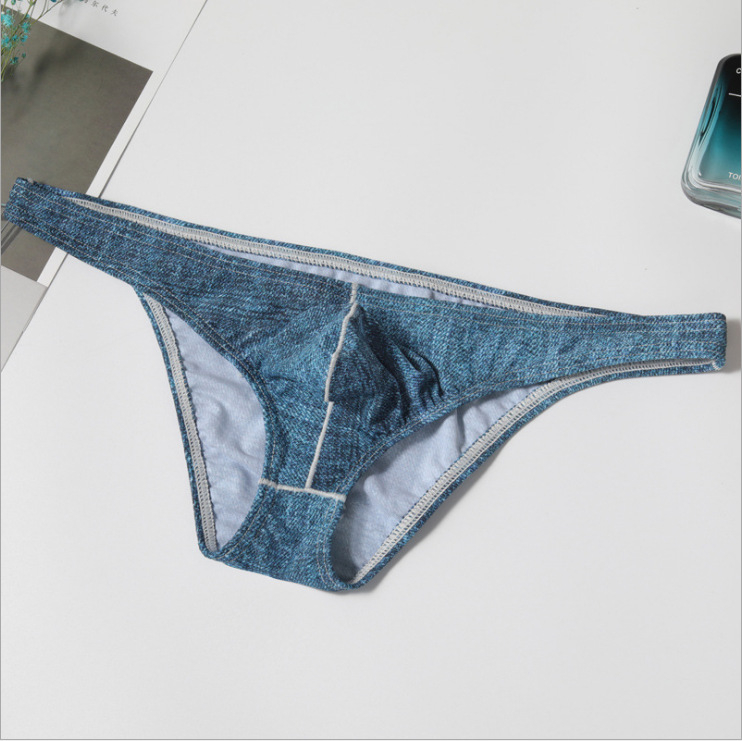 Nove muške gaćice, muške ledeno svilene ultra tanke ljetne gaćice niskog struka, seksi, brzosušeće, prozračne, modne, muško donje rublje s printom na veliko