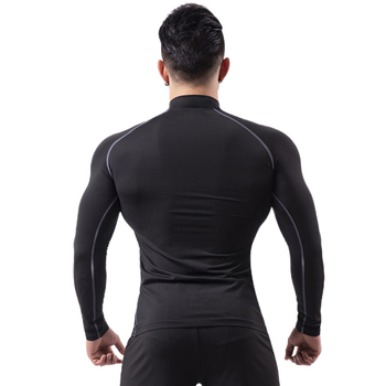 Ανδρικό αθλητικό κοστούμι 2023 με ψηλό γιακά, ελαστικό PRO, στενά ρούχα, γρήγορο στέγνωμα στον ιδρώτα, μπλουζάκι για τρέξιμο, αθλητικά είδη LULU στο ίδιο στυλ