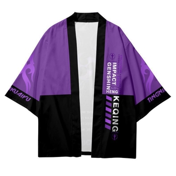 Ново Genshin Impact Series, изработено в същия стил с 3D дигитален печат, двуизмерно кимоно Zhongli Fengshen Cloak Haori