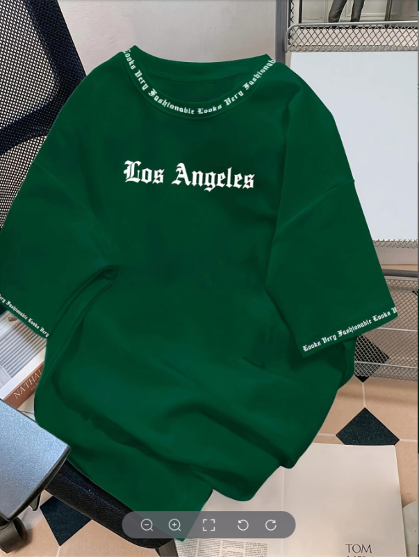 Μπλούζα με στάμπα με γράμματα στο Λος Άντζελες - Μαλακό και αναπνεύσιμο, με κοντό μανίκι, καλοκαιρινό, καθημερινό και street fashion