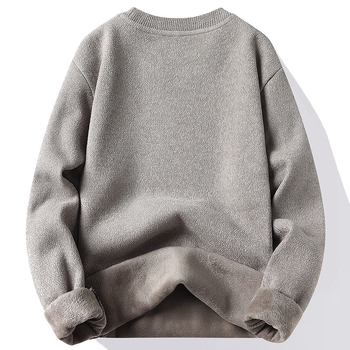 Διανομή και Παράδοση Νέων Πλεκτών Πουλόβερ, Φθινοπωρινών και Χειμερινών Βελούδινων Φούτερ με Στρογγυλή Λαιμόκοψη και Κέντημα για Άνδρες