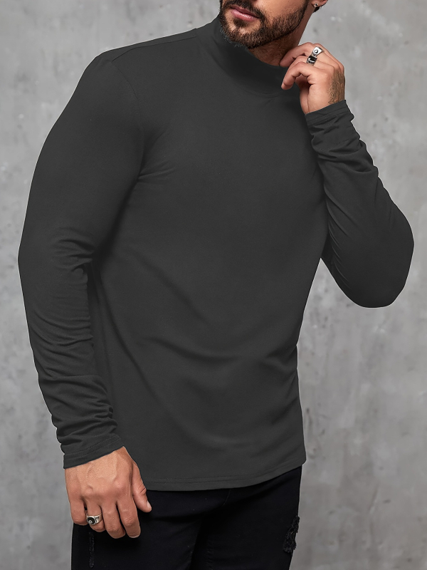 Αποκλειστικά σε όλες τις χώρες για την άνοιξη του 2025, νέο λεπτό μπλουζάκι με ημιψηλό γιακά και μακριά μανίκια, τοπ αθλητικό και fitness base.