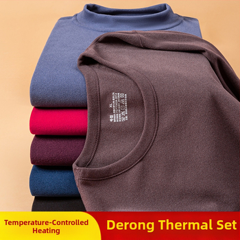 Γερμανικό βελούδινο θερμικό εσώρουχο, ανδρικό και γυναικείο, έτος γέννησης, χειμωνιάτικα κόκκινα φθινοπωρινά ρούχα και παντελόνια, διπλής όψης τρίψιμο, βασικό παλτό διασυνοριακό