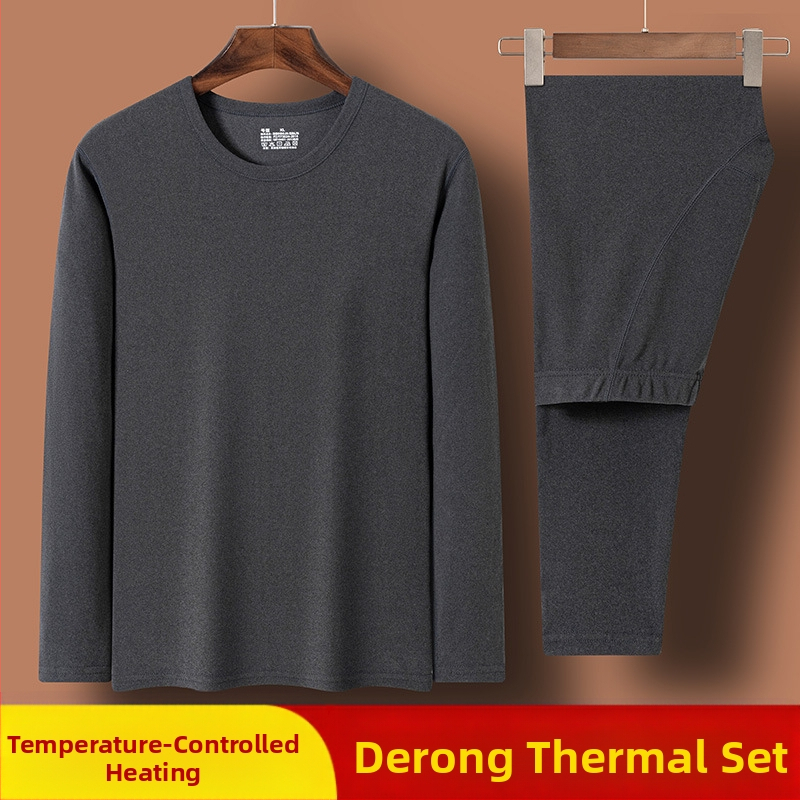 Saksa sametist termopesu ülikond meeste ja naiste sünniaasta talvepunased sügisriided ja püksid kahepoolse lihvimisega alusmantel piiriülene