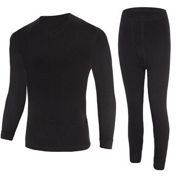 2021 m. V formos iškirptės medvilninis rudens drabužių komplektas, vienspalvis vyriškas šiltas rudens ir žiemos medvilninis vyriškas apatinis trikotažas su rudens kelnėmis
