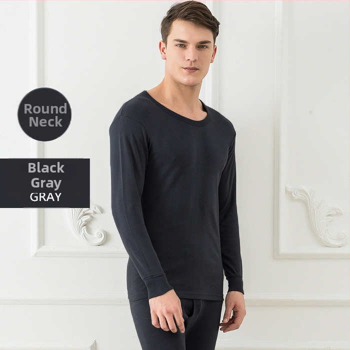 2021 m. V formos iškirptės medvilninis rudens drabužių komplektas, vienspalvis vyriškas šiltas rudens ir žiemos medvilninis vyriškas apatinis trikotažas su rudens kelnėmis