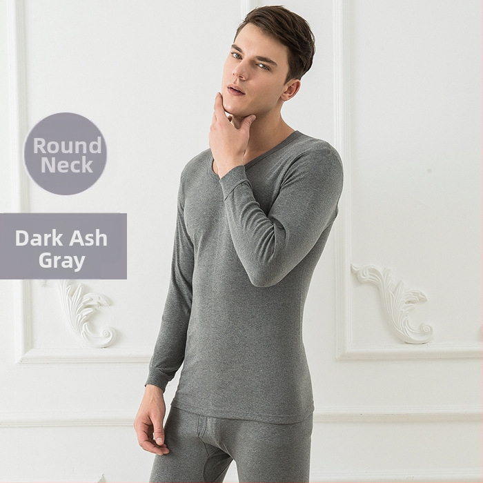 2021 m. V formos iškirptės medvilninis rudens drabužių komplektas, vienspalvis vyriškas šiltas rudens ir žiemos medvilninis vyriškas apatinis trikotažas su rudens kelnėmis