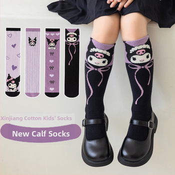 Laste sokid kulomi tüdrukutele, armsad multifilmisukad, beebidele mõeldud kõrged puuvillased sokid, hulgimüügist