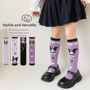 Παιδικές κάλτσες kulomi για κορίτσια, κάλτσες μοσχαριού, άνοιξη και φθινόπωρο, χαριτωμένες κάλτσες κινουμένων σχεδίων, βρεφικές κάλτσες ψηλής ποιότητας από βαμβάκι χονδρικής