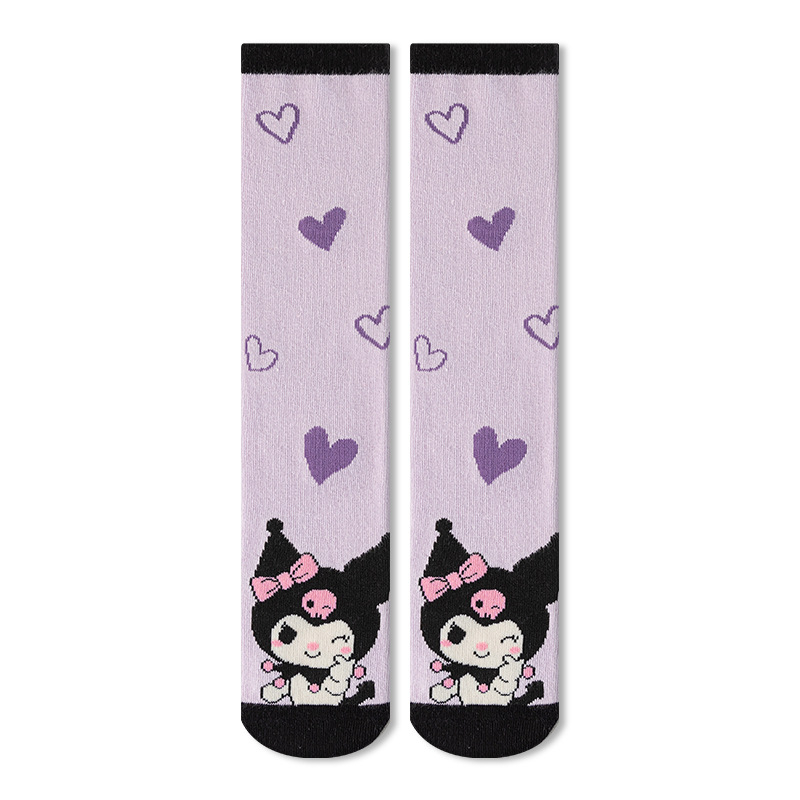 Laste sokid kulomi tüdrukutele, armsad multifilmisukad, beebidele mõeldud kõrged puuvillased sokid, hulgimüügist