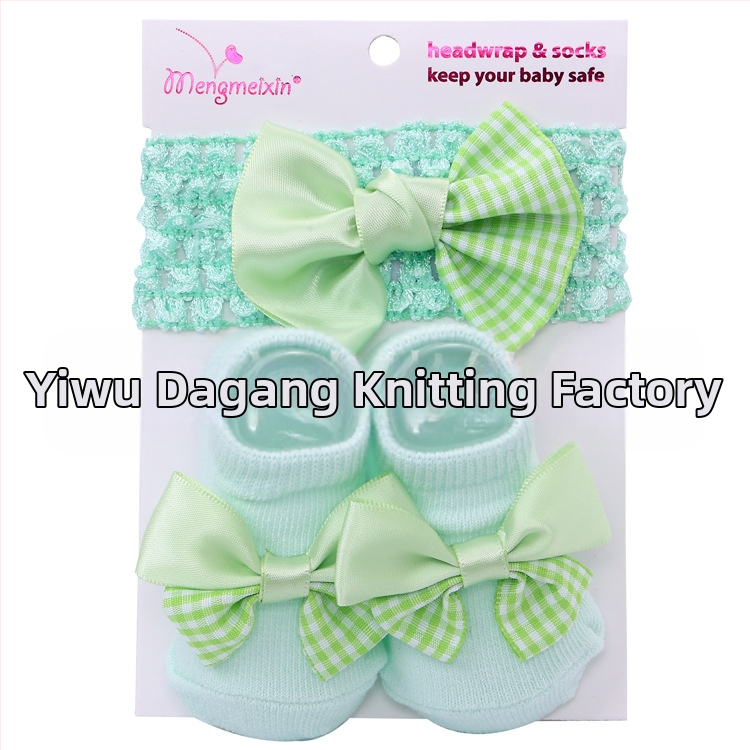 2023. aasta armsad printsessi lipsuga beebisokid, väliskaubanduse ühevärvilised kommid, Euroopa ja Ameerika lastesokid, peapaelte komplekt