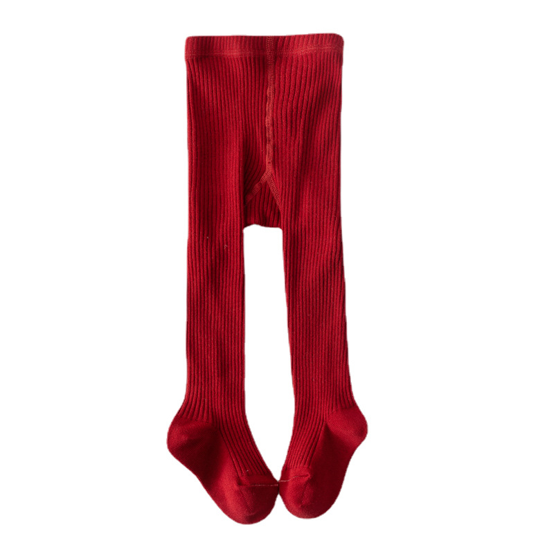 2024 Őszi és téli új lányka baba leggings egyéves babáknak piros harisnyanadrág