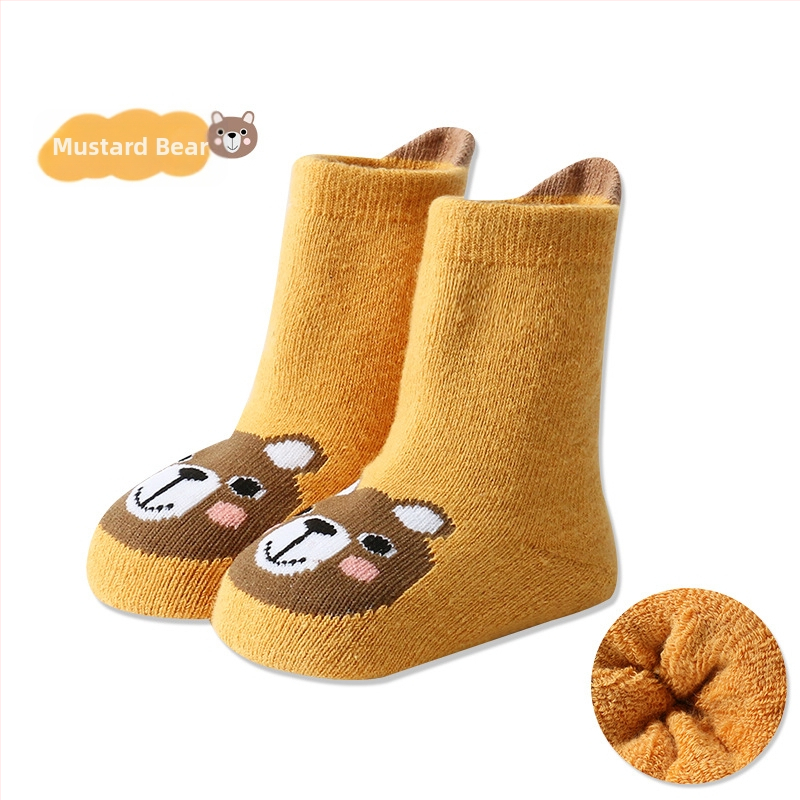 Talvised paksendatud stereo multifilmi beebirätikuga sokid imikutele ja väikelastele, väljastades soojad sokid, suure kontsaga froteesokid