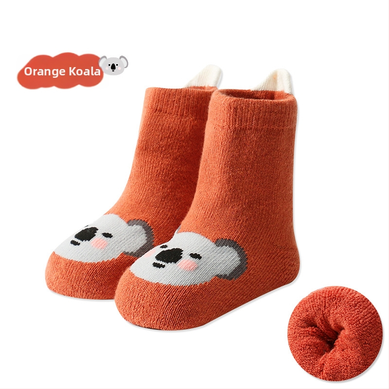 Talvised paksendatud stereo multifilmi beebirätikuga sokid imikutele ja väikelastele, väljastades soojad sokid, suure kontsaga froteesokid
