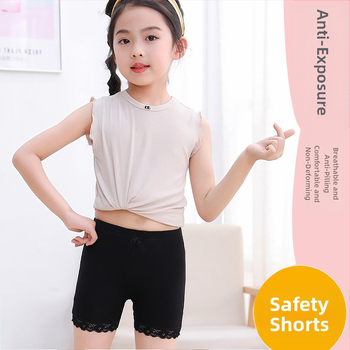 Tüdrukute turvapüksid kevadel ja suvel uued jooksmisvastased kerged suvised õhukesed beebi- ja lastekindlustusega tüdrukute lühikesed püksid jalgevahele