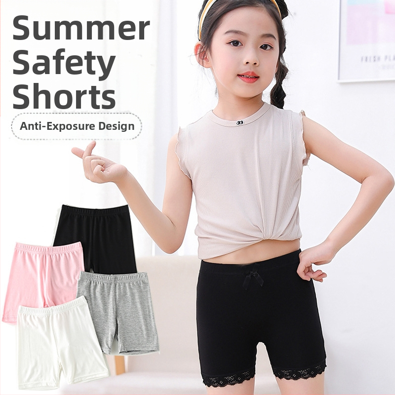 Tüdrukute turvapüksid kevadel ja suvel uued jooksmisvastased kerged suvised õhukesed beebi- ja lastekindlustusega tüdrukute lühikesed püksid jalgevahele