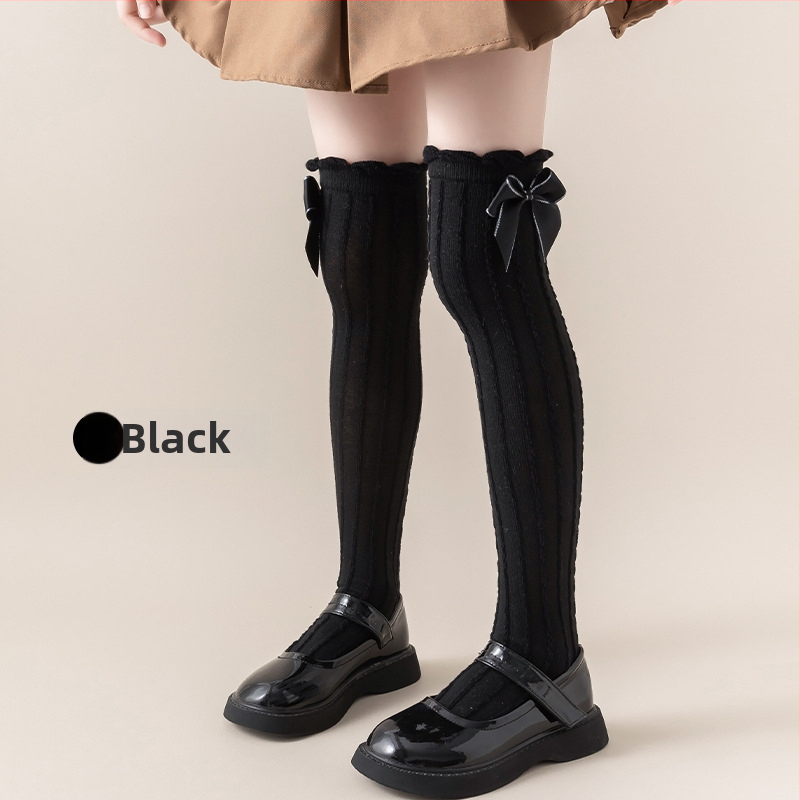 Tüdrukute suvised õhukesed põlvekõrgused võrksokid, beebi sääsesokid, laste suvised lillekujulised lipsuga kõrged sokid