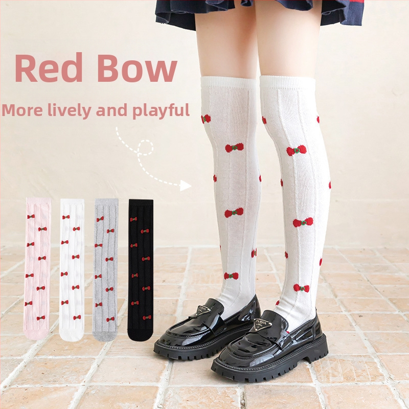 Tüdrukute suvised õhukesed põlvekõrgused võrksokid, beebi sääsesokid, laste suvised lillekujulised lipsuga kõrged sokid