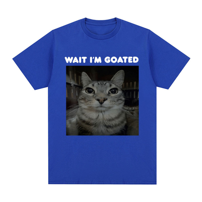 Αστείο T-shirt με θέμα "Wait I'm Goated" με θέμα "Meme Cat" Ανδρικά Ρούχα Γυναικεία Ρούχα