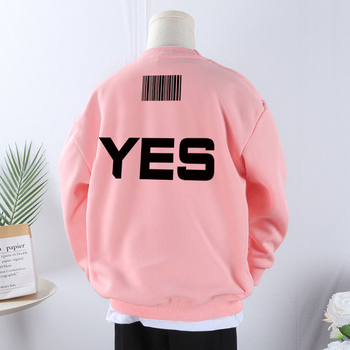 Tugev, kaaluga puhtast puuvillast paksendatud sametist dressipluus poistele ja tüdrukutele, universaalne 2024. aasta sügis- ja talveunistuseks mõeldud uus laisk stiilis pluus