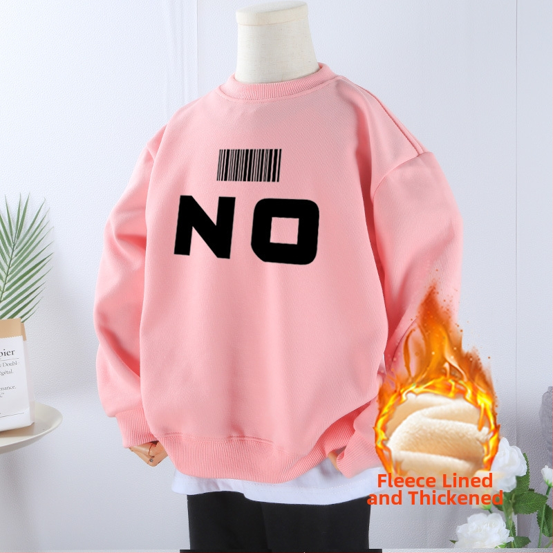 Tugev, kaaluga puhtast puuvillast paksendatud sametist dressipluus poistele ja tüdrukutele, universaalne 2024. aasta sügis- ja talveunistuseks mõeldud uus laisk stiilis pluus