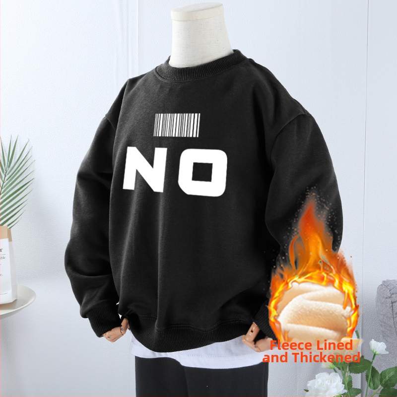 Tugev, kaaluga puhtast puuvillast paksendatud sametist dressipluus poistele ja tüdrukutele, universaalne 2024. aasta sügis- ja talveunistuseks mõeldud uus laisk stiilis pluus