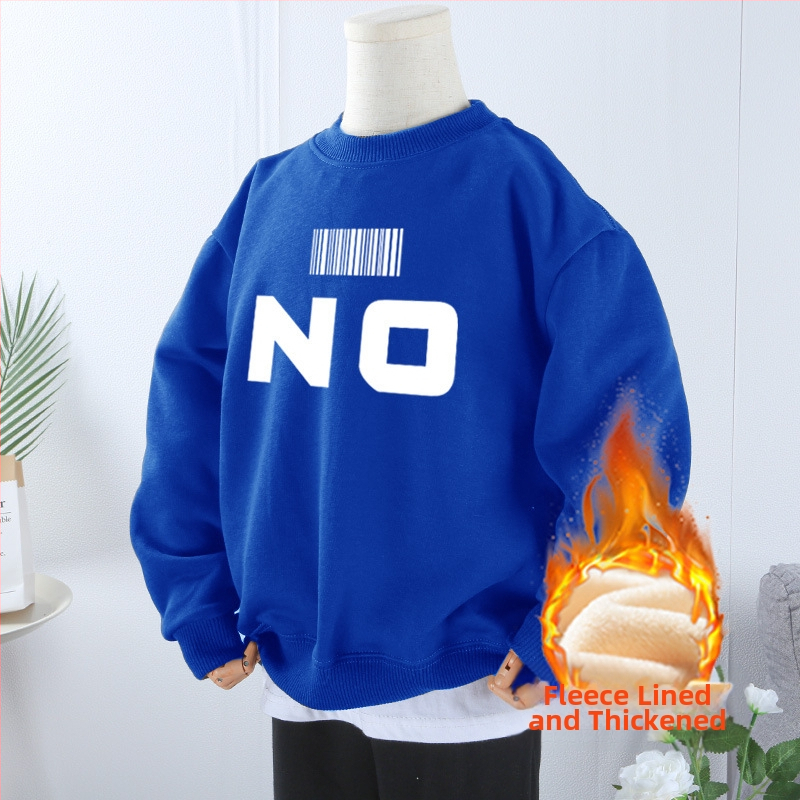 Tugev, kaaluga puhtast puuvillast paksendatud sametist dressipluus poistele ja tüdrukutele, universaalne 2024. aasta sügis- ja talveunistuseks mõeldud uus laisk stiilis pluus