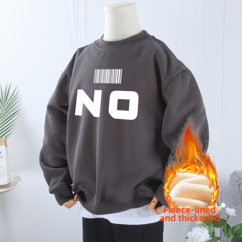 Tugev, kaaluga puhtast puuvillast paksendatud sametist dressipluus poistele ja tüdrukutele, universaalne 2024. aasta sügis- ja talveunistuseks mõeldud uus laisk stiilis pluus