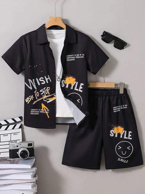 Ins korejski stil ljetne nove dječake moderne zgodne Lel kratke hlače od dva dijela RG01-RD01