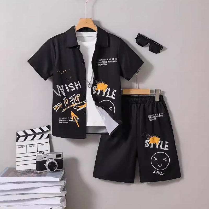 Ins korejski stil ljetne nove dječake moderne zgodne Lel kratke hlače od dva dijela RG01-RD01