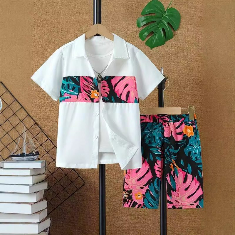 Ins korejski stil ljetne nove dječake moderne zgodne Lel kratke hlače od dva dijela RG01-RD01