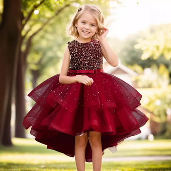 Vruće prodavani ljetni djevojački kombinezon bez rukava s šljokicama, repom i suknjom, haljina za nastupe na klaviru, tutu suknja