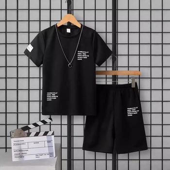 Лятна нова тениска с ръкави, топ шорти за момчета, висококачествен дишащ ежедневен костюм от две части RA01 RD02