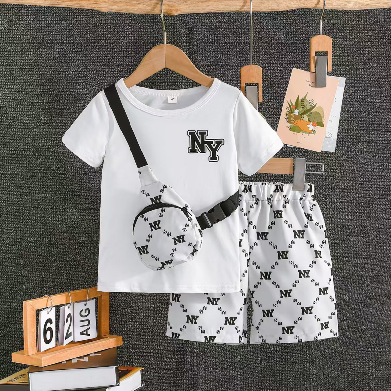 Лятна нова тениска с ръкави, топ шорти за момчета, висококачествен дишащ ежедневен костюм от две части RA01 RD02