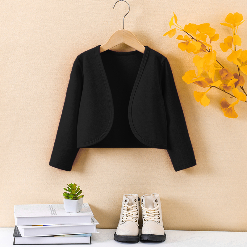 Pleteni kardigan za djevojčice Proljeće i ljeto 2024. Novi dječji pleteni pulover Univerzalni top Elegantna kratka jakna za djevojčice