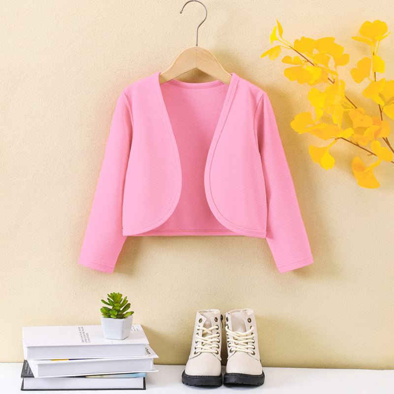 Pleteni kardigan za djevojčice Proljeće i ljeto 2024. Novi dječji pleteni pulover Univerzalni top Elegantna kratka jakna za djevojčice