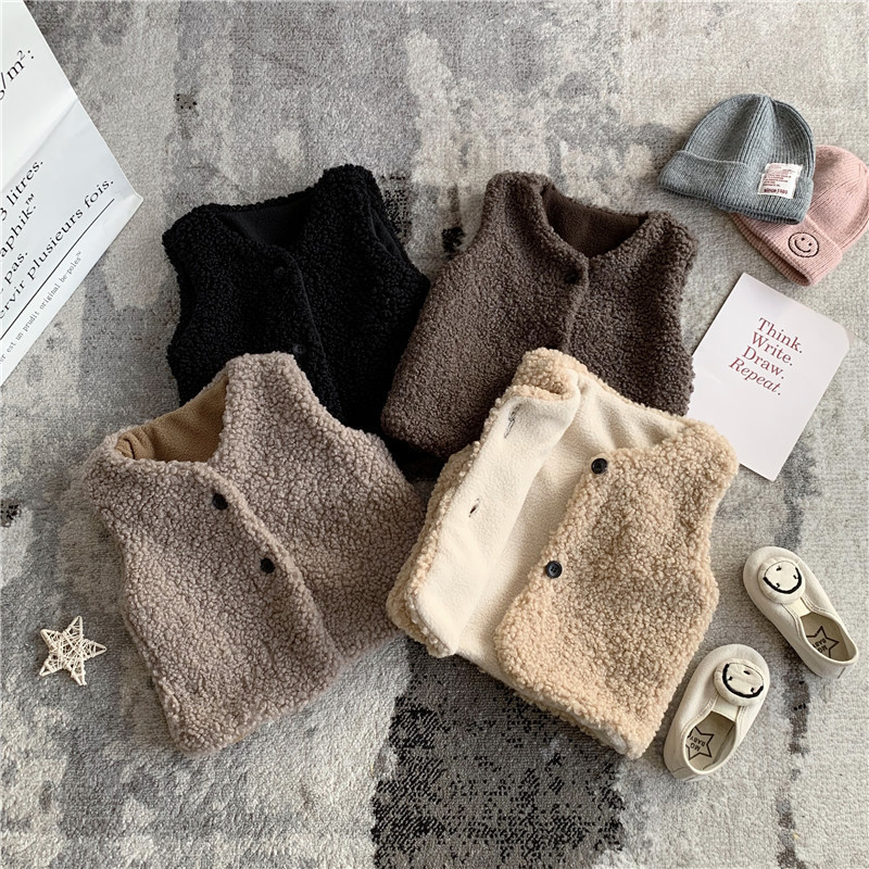 Παιδικό ζεστό γιλέκο Polar Fleece για κορίτσια με χοντρό φλις για χειμερινά ρούχα 2024