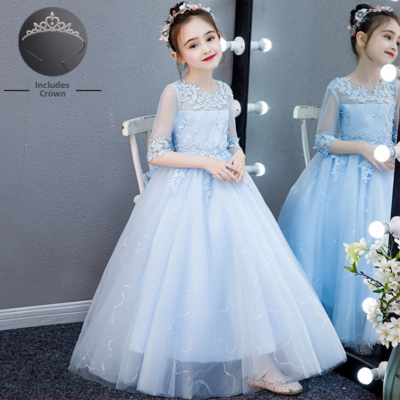 Παιδικό φόρεμα υποδοχής για κορίτσια, φόρεμα χορωδίας μαθητών δημοτικού σχολείου, φόρεμα ποίησης, απαγγελία πιάνου, 1 Ιουνίου